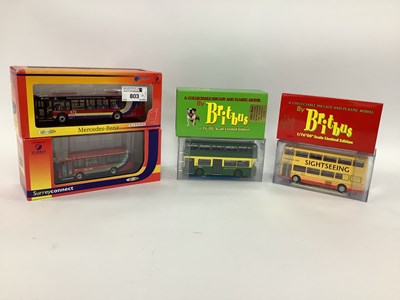 Lot 803 - Four 1:76 Scale Diecast Model Buses comprising...