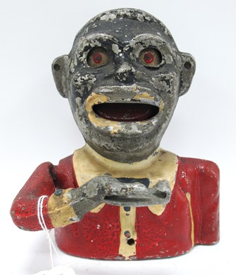 Lot 1423 - Painted Cast Metal Jolly money Box, 16cm high....