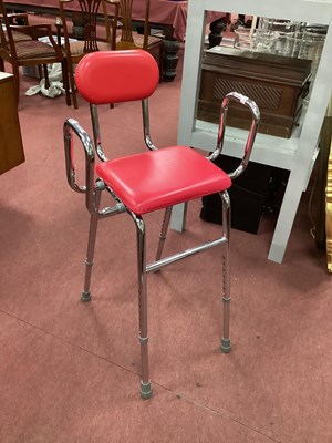 Lot 1551 - Adjustable Perching Stool, with padded back...