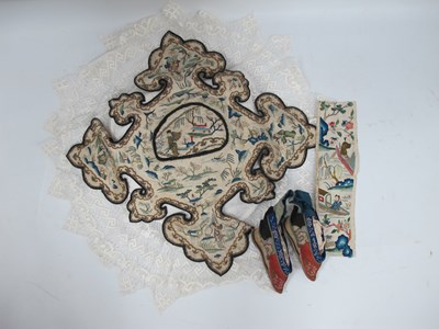 Lot 1449 - An Early XX Century Chinese Embroidered Silk...