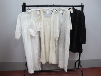 Lot 1464 - A Victorian Mourning Jacket, inset with lace...