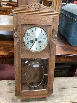 Lot 1048 - Oak Regulator Wall Clock, with black Arabic...