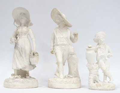 Lot 1124 - A Pair of Rockingham Parian Figures of a Lady...