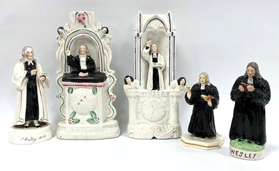 Lot 1136 - Four Staffordshire Pottery Clock Flatbacks,...