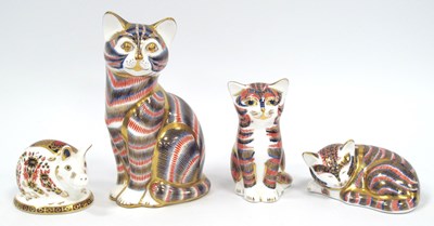 Lot 1181 - Four Royal Crown Derby Porcelain Paperweights,...