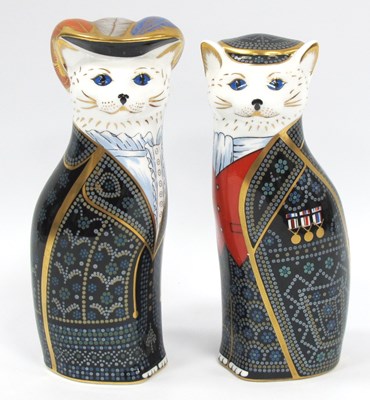 Lot 1158 - Two Royal Crown Derby Porcelain Royal Cats...