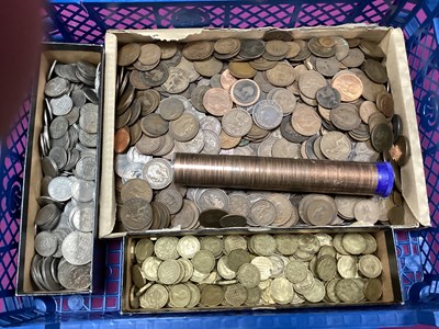 Lot 523 - Large Collection Of GB Coins, includes Pennies,...