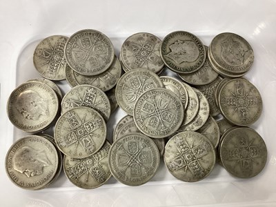 Lot 615 - GB Pre 1947 Silver Florins, total weight 400g.