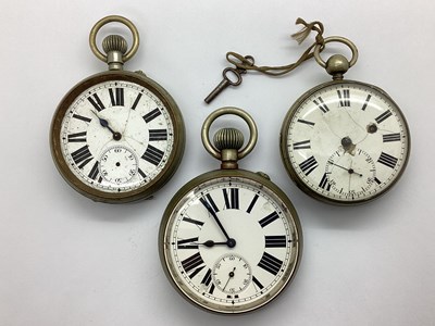 Lot 307 - A Vintage 'Goliath' Pocket Watch, the white...