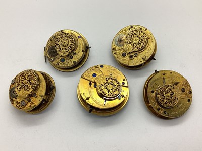 Lot 325 - Antique Fusee Pocket Watch Movements, John...
