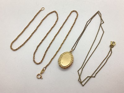 Lot 152 - A Textured Twist Chain, stamped "375"; an oval...
