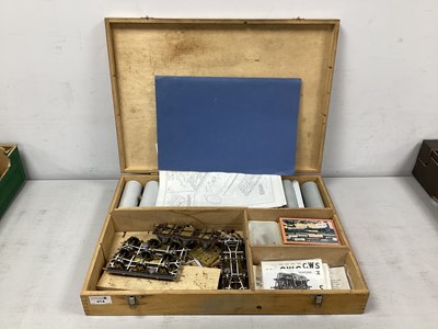 Lot 414 - A Wooden Hinged Meccano Box, containing four...