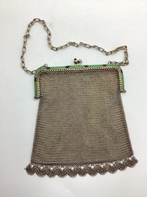 Lot 30 - An Art Deco Style Mesh Link Evening Bag, the...