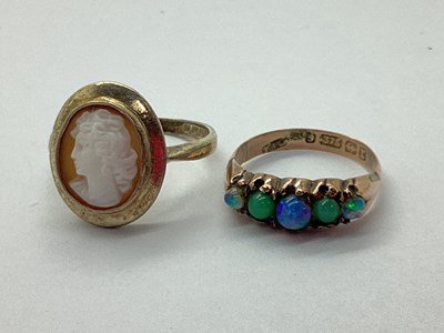 Lot 45 - A Victorian 9ct Rose Gold Opal Set Ring,...