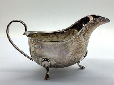 Lot 27 - A Hallmarked Silver Sauce Boat, Barker...