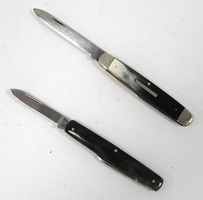 Lot 1303 - Two Blade Folding Pocket Knives, brass lined...