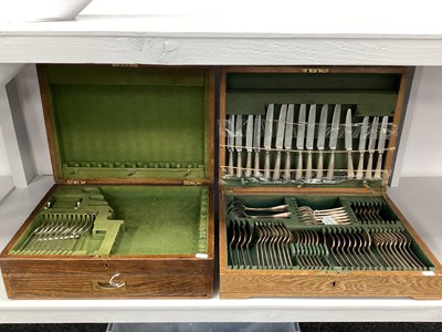 Lot 234 - Roberts & Belk; A Part Canteen of Silver...