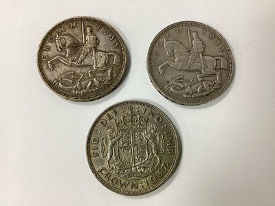 Lot 565 - Three GB Silver Crowns, two 1935 and a 1937.