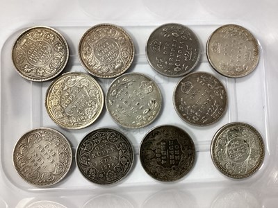 Lot 613 - Collection Of Eleven India Silver One Rupees,...