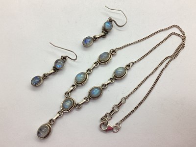 Lot 209 - A "925" Cabochon Stone Set Necklace, including...