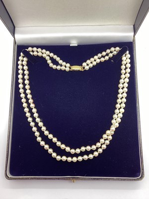 Lot 194 - JKa Köhle of Pforzheim; A Two Strand Pearl...