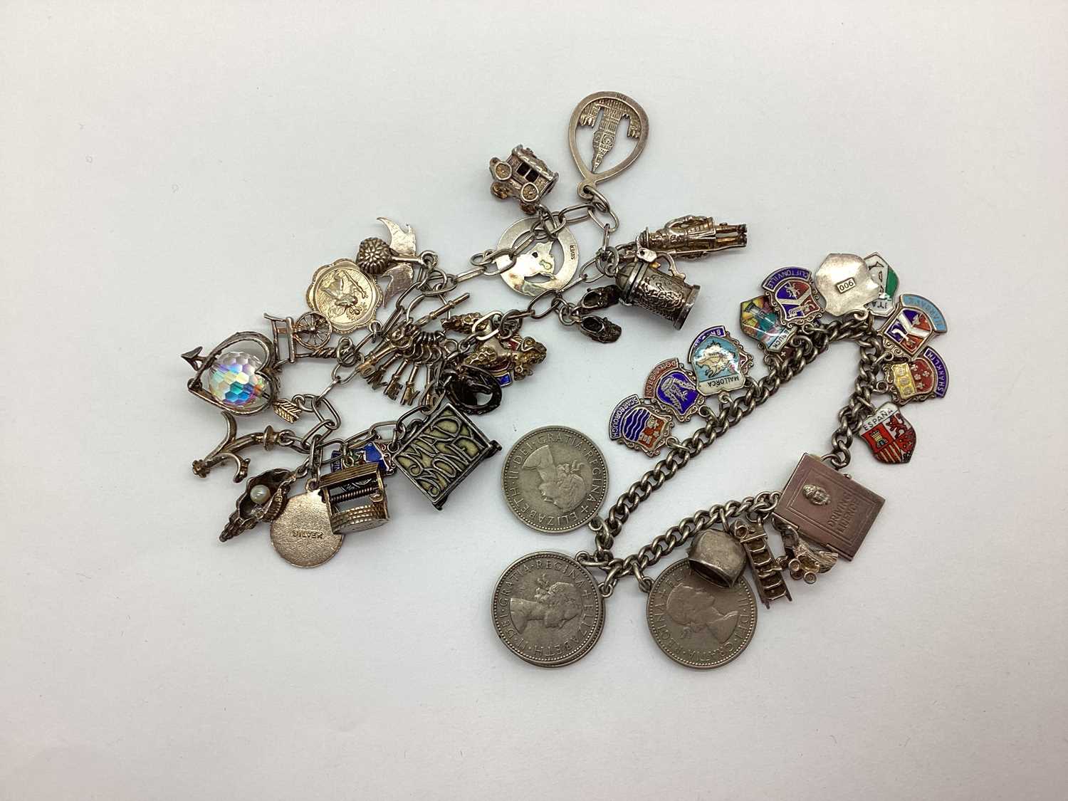Lot 141 - A Vintage Curb Link Charm Bracelet, with...