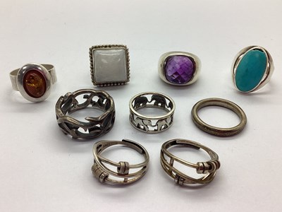 Lot 105 - A Collection of "925" and Other Modern Rings,...