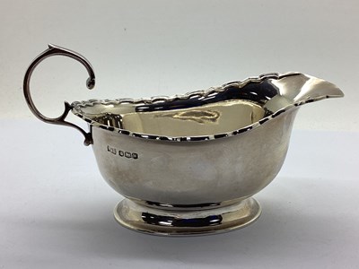 Lot 2 - Walker & Hall; A Hallmarked Silver Sauce Boat,...
