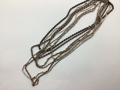 Lot 220 - Three Hallmarked Silver Chain Necklaces, in...