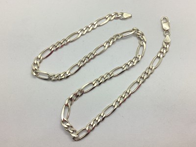Lot 181 - A Modern Figaro Link Chain, stamped "IBB 925",...