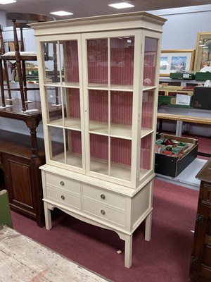 Lot 1553 - White Painted Display Cabinet, with glazed...