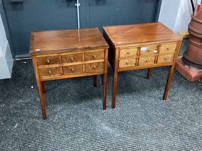 Lot 1595 - A Pair of Mahogany Bedside Chests, with...