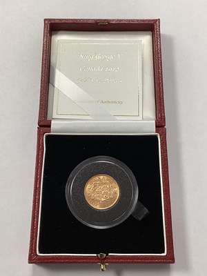 Lot 697 - 1912 Royal Mint Canada Gold $5, cased with a...