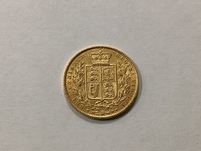 Lot 690 - 1863 Victoria Young Head 'Shield Back' Gold...