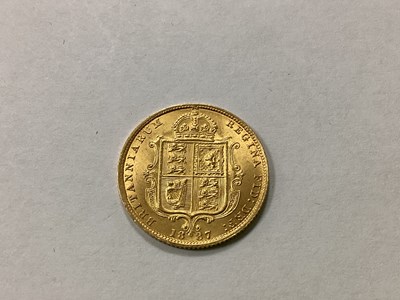 Lot 673 - 1887 Victoria 'Shield Back' Gold Half Sovereign.