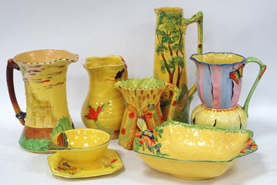 Lot 1191 - Art Deco Pottery Jug Vases, including Coronet,...