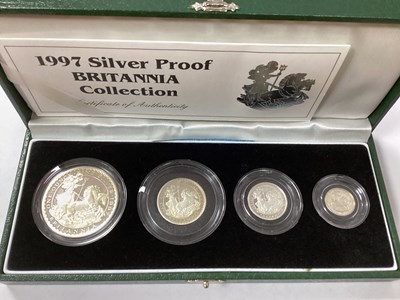 Lot 657 - 1997 Royal Mint Silver Proof Britannia Four...