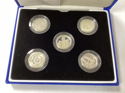Lot 660 - Collection Of Five Royal Mint Silver Proof £1...
