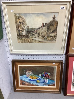 Lot 1506 - Felicite Darwell, Anemones, fruit & jug, oil...
