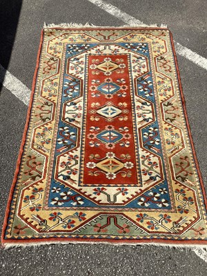 Lot 1554 - Turkish Wool Tasselled (some absent) Rug,...