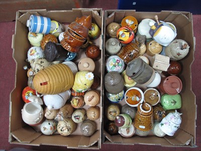 Lot 1111 - A Collection of Honey Pots, Devon ware, etc:-...