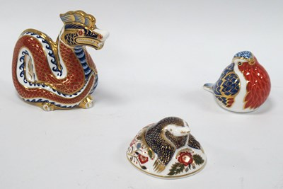 Lot 1270 - Royal Crown Derby Paperweight 'Dragon', gold...