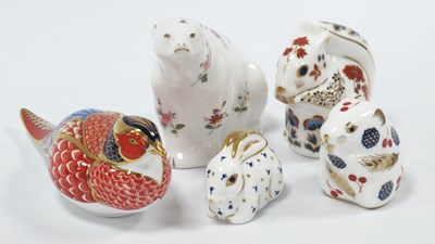 Lot 1208 - Royal Crown Derby Imari Paperweights, pheasant...