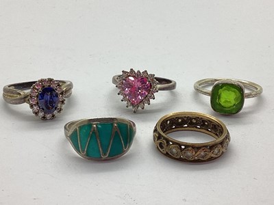 Lot 107 - A Small Collection of "925" and Other Rings,...