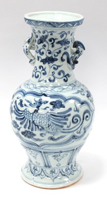 Lot 1340 - Oriental - Chinese Blue and White Pottery Vase...