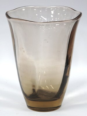 Lot 1168 - Strombergshyttan Amber Glass Vase, with wavy...