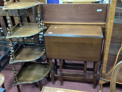 Lot 1572 - Oak Drop Leaf Table on Turned Supports,...