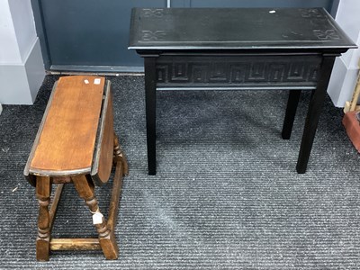 Lot 1569 - Chinese Style Ebonised Oak Side Table with...
