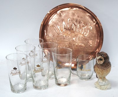 Lot 1193 - Breweryana - Teachers' Copper Circular Tray,...