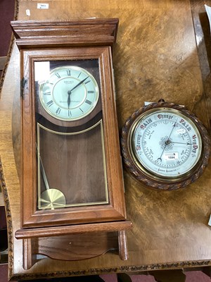 Lot 1594 - Early XX Century Wall Barometer in Oak...
